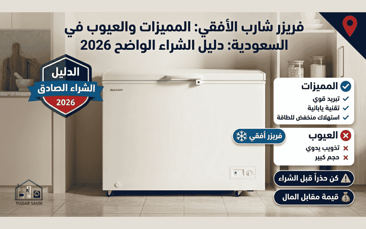 عيوب فريزر أفقي شارب